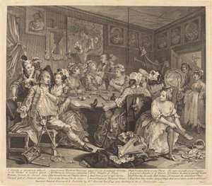 El Progreso de un Libertino: lámina 3 de William Hogarth