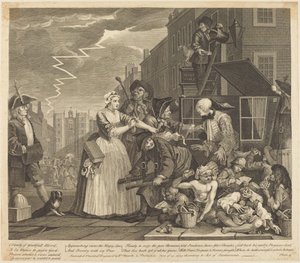 La carrera de un libertino: lámina 4 de William Hogarth