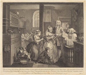 El progreso de un libertino: pl.5 de William Hogarth
