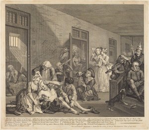 La carrera de un libertino: lámina 8 de William Hogarth