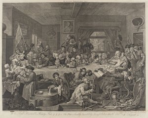 Un banquete electoral de William Hogarth