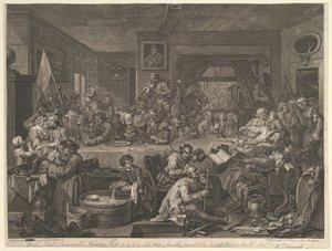 Un entretenimiento electoral, Placa I: Cuatro impresiones de una elección, 24 de febrero de 1755 de William Hogarth