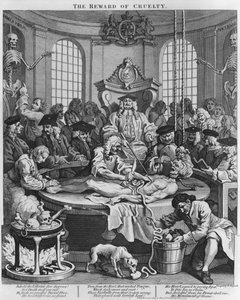 Autopsia o La recompensa de la crueldad, de Las cuatro etapas de la crueldad, 1751 de William Hogarth