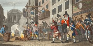 Quemando los Rumps en Temple-Barr, ilustración de 