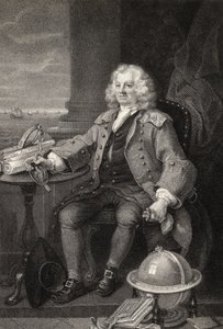 Capitán Thomas Coram, grabado por Benjamin Holl, de 