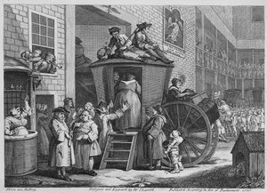 Patio de la posada rural, 1747 de William Hogarth