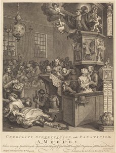 Credulidad, superstición y fanatismo de William Hogarth