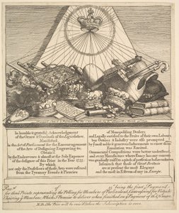 Coronas, Mitras, Mazas, etc., 1755 de William Hogarth