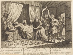 Cunicularii, o Los sabios de Godliman en consulta de William Hogarth