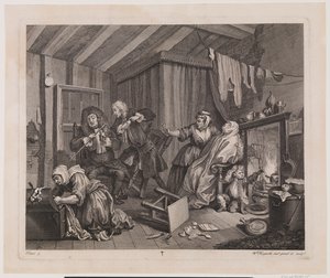 El progreso de una ramera, lámina 5 de William Hogarth