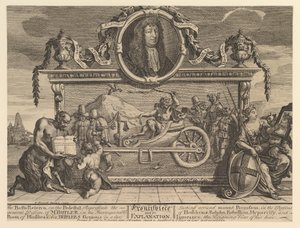 Frontispicio y su explicación: Doce grandes ilustraciones para Samuel Butler..., febrero 1725-26 de William Hogarth