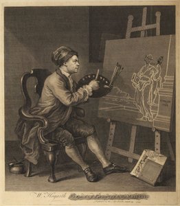 Hogarth pintando a la Musa Cómica de William Hogarth