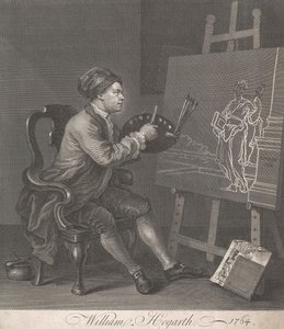 Hogarth pintando a la Musa cómica de William Hogarth