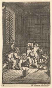 Hudibras catequizado, diecisiete pequeñas ilustraciones para Hudibras de Samuel Butler, no. 14 de William Hogarth