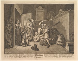 Hudibras Catequizado Doce Grandes Ilustraciones para Hudibras de Samuel Butler, Placa 9, 1725-68