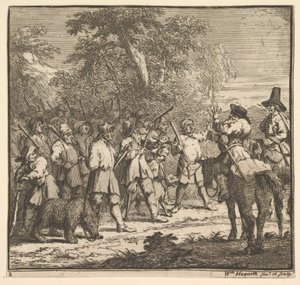 Primera aventura de Hudibras Diecisiete pequeñas ilustraciones para Hudibras de Samuel Butler de William Hogarth