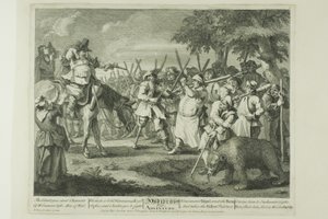 La primera aventura de Hudibras, placa tres de Hudibras de William Hogarth