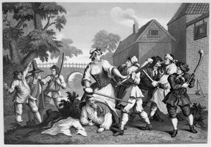Hudibras, el caballero se somete a Trulla de William Hogarth