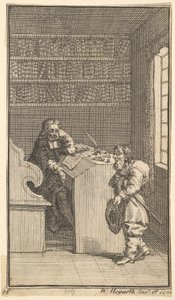 Hudibras y el Abogado Diecisiete Pequeñas Ilustraciones para Hudibras de Samuel Butler, 1721-26 de William Hogarth