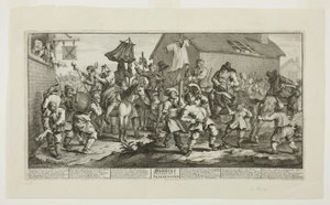 Hudibras y el Skimmington, placa siete de Hudibras de William Hogarth