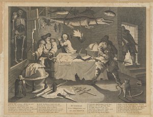 Hudibras golpea a Sidrophel y su hombre Whacum de William Hogarth