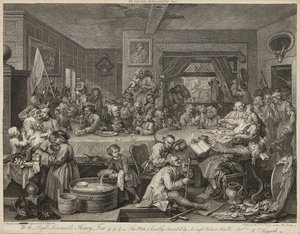 Humores de una elección (conjunto de cuatro) de William Hogarth