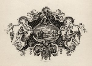 Impresión de una jarra de plata, grabado por E. Chavane, de 