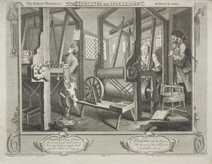 Industry and Idleness: The Fellow Prentices at their Looms de William Hogarth