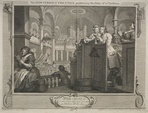 Industry and Idleness: The Industrious Prentice Performing the Duty of a Christian de William Hogarth
