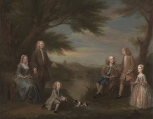 John y Elizabeth Jeffreys y sus hijos de William Hogarth