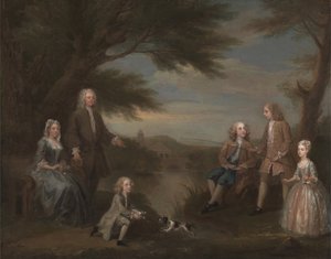 John y Elizabeth Jeffreys y sus hijos, 1730 de William Hogarth