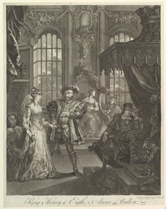 Rey Enrique VIII y Anna Bullen, ca. 1728 de William Hogarth
