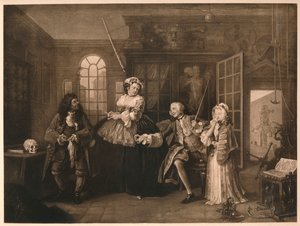 Matrimonio a la moda: 3. La inspección de William Hogarth