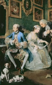 El matrimonio a la moda: I - El acuerdo matrimonial, c.1743 (detalle) de William Hogarth