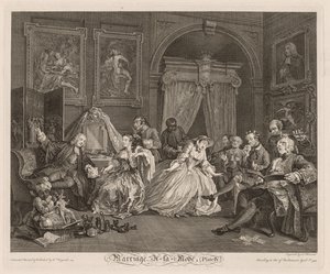 Matrimonio a la moda: La escena del tocador de William Hogarth