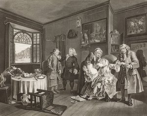Marriage à la Mode. Blatt 6: La muerte de la dama. 1745 de William Hogarth