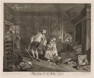 Matrimonio a la moda: La muerte del conde, 1745 de William Hogarth
