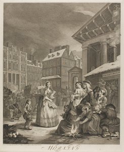 Mañana, lámina uno de Las cuatro horas del día de William Hogarth