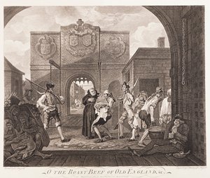 O el asado de carne de Inglaterra, 1749 de William Hogarth