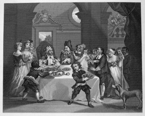 Sancho hambriento por su médico de William Hogarth