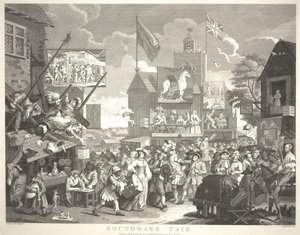 Feria de Southwark, grabado por Thomas Cook (1744-1818) de William Hogarth
