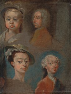 Estudios de cabezas de William Hogarth