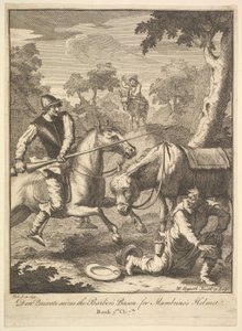 La aventura del yelmo de Mambrino Seis ilustraciones para Don Quijote, 1756 o después de William Hogarth