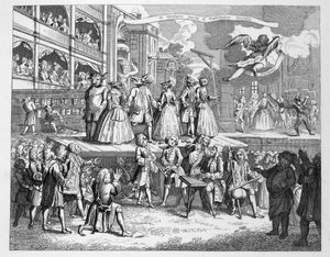 La ópera de los mendigos parodiada de William Hogarth