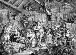La compañía de comediantes por William Hogarth de William Hogarth