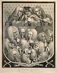 La Compañía de los Sepultureros, caricatura grabada por William Hogarth de William Hogarth