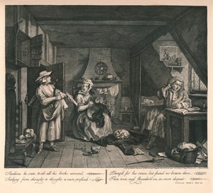 El poeta angustiado, 1740 de William Hogarth