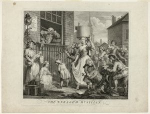 El Músico Enfurecido de William Hogarth