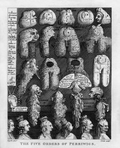 Las Cinco Órdenes de Pelucas de Jorge III de William Hogarth