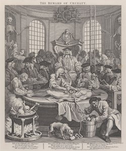 La cuarta etapa de la crueldad: la recompensa de la crueldad de William Hogarth